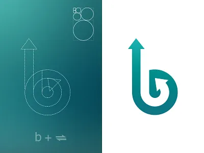 Logo app icon arrow artistic b barter branding clean digital exchange geometric golden ratio logo