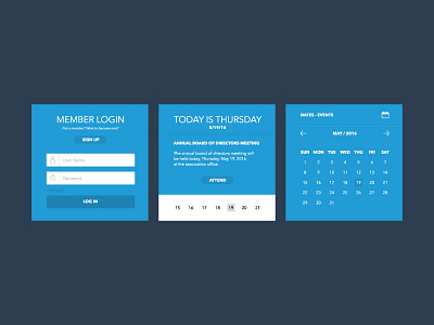 Web Widgets calendar login web design website widget