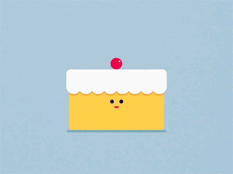 Cut the cake berry cake cherry frosting knife run sweet walk cycle
