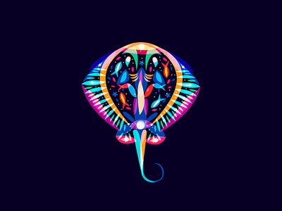 Psychedelic Ray color darkside ocean overlay psychedelic ray