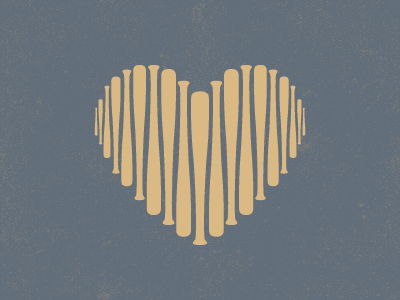 Love The Lumber baseball bat bats blue heart logo love sports tan