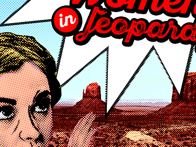 Women In Jeopardy Show Art Detail cartoon cartoon style illustration pioneer theatre company show art title utah women