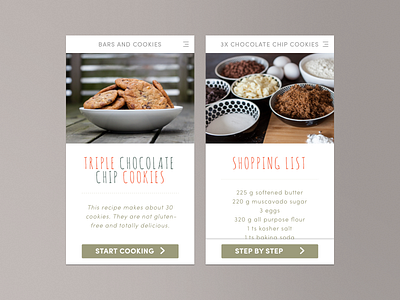 Daily UI #040 - Recipe 040 app challenge cookies daily dailyui food recipe sketch sketchapp