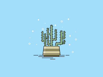 Bunch'o Cactus cacti desert icon illustration nature plants pointy succulent vector