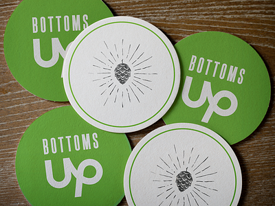 Bottoms Up beer coaster print