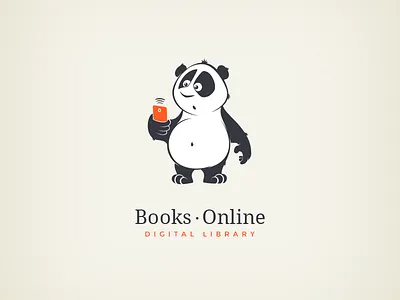 Books Online v1.1 animal book books campaign design graphic illustration learn logo panda poster read