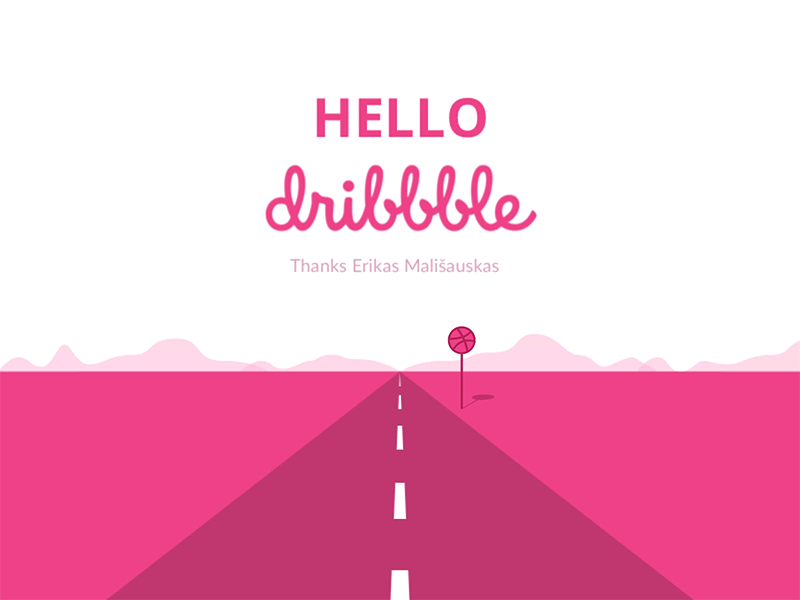 Hello animation dribbble first shot fist gif hello invitation invite road thanks ux winner