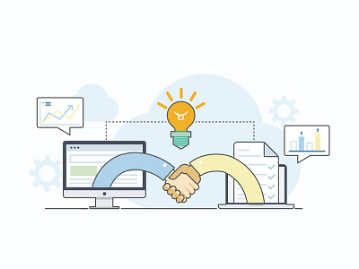 Illustration for Qiniu assistant landing page landing page