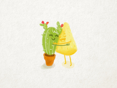 Cactus and Cheese cactus characters cheese hug parmigiano plant succulent