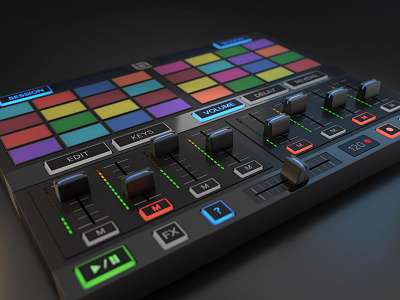 Drum Machine UI 3d app audio design drawing drum gui ipad machine mobile photoshop ui