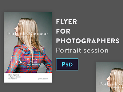 Flyer PSD elegant flyer graphic design photographers photoshop portrait psd simple template