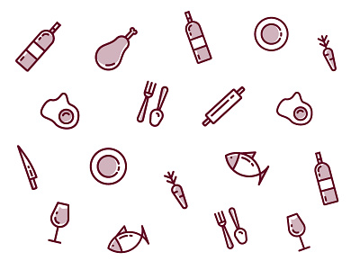 Restaurant Icons icon illustration minimalism restaurant vector