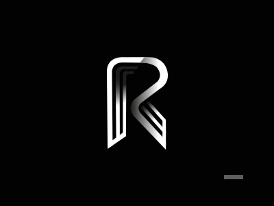 R Letter / wip belcdesign gradient logo mark r sign