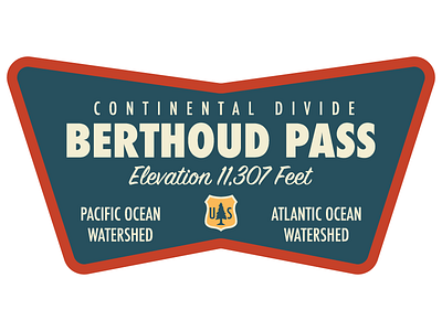 Berthoud Pass Logo driving mountain retro