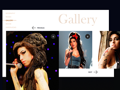 Photo Gallery | UI amy winehouse landing clean gallery music online photo ui ux