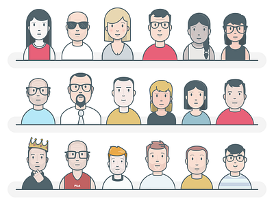 The Dream Team... art avatar boy character design girl head illustration man people ryanair woman