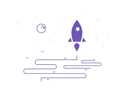 Rocket illustration lines outlines