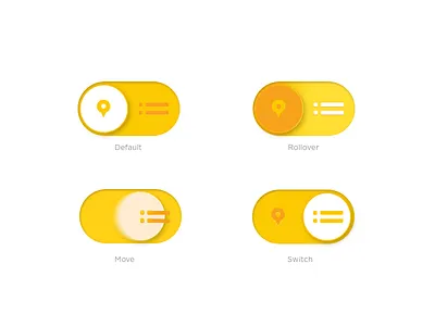 Toggle to list flat icon list map menu move round toggle yellow
