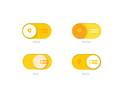 Toggle to list flat icon list map menu move round toggle yellow