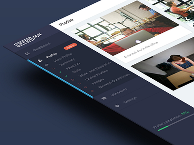 Sidebar detail detail drop down menu offerzen progress bar sidebar ui ui design