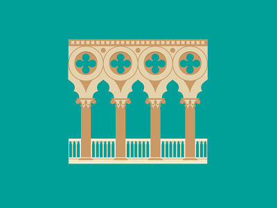 Venezia design graphic green history icon illustration illustrator italia italy monument palace