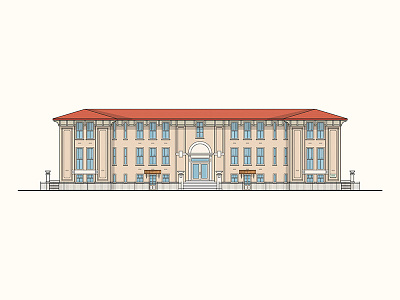 Mcdonogh 16 architecture building facade illustration lines linework new orleans