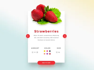 Product Card - Fruit card fun material photoshop product rebound ui