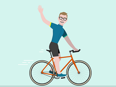 Cycling Luke biking cycling fixie fixy flat illustration portfolio site road bike