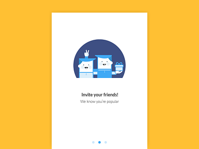 Don't be shy boarding friends illustration invite referral ui ux