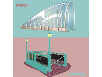 Subway Bilbao- New York bilbao city colors differences illustration modern new york old subway