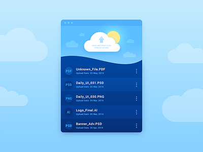 File Upload. 031 blue daily ui file sea sky sun ui ui design upload ux