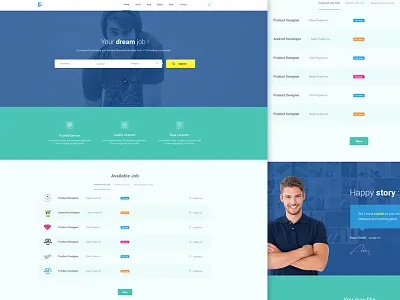 Job Portal creative design directory flat job listing newsletter site ui ux web