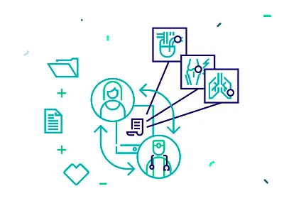 QUIROO — Doctor's Orders app character doctor exam folder health icons illustration mobile quiroo