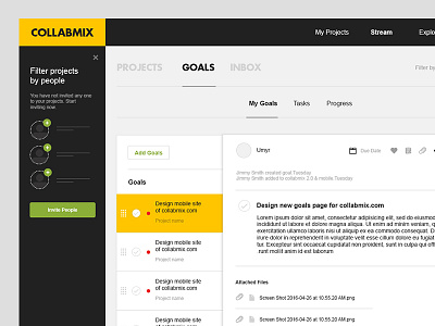 Goals Assigner collaboration desktop app flat ui music musicians