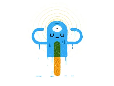 Popsicle Dude cartoon character flat fun geometric grit hypnosis melt popsicle texture treats