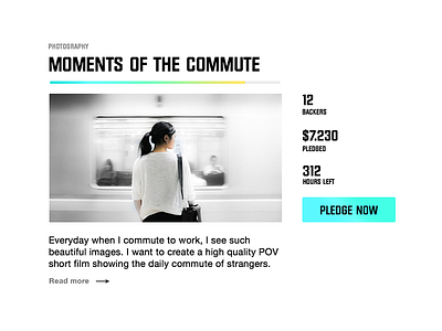 Crowdfunding project detail art bold crowdfunding detail gradient led neon photography project