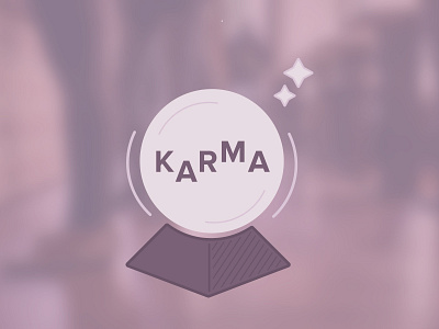 Karma crystal ball illustration karma magic purples shades