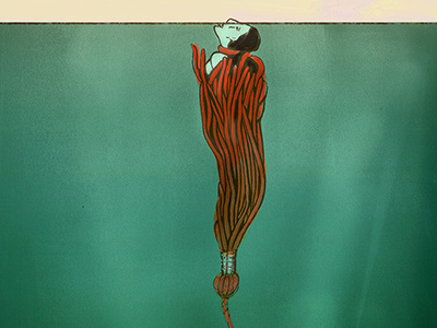 Drowning in College Debt college digital editorial illustration jadeschulz ocean tuition