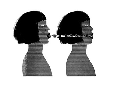 Holding Yourself Back digital editorial illustration jadeschulz women
