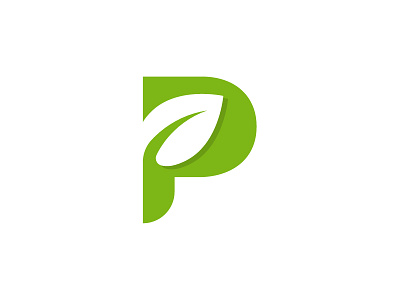 P Leaf design eco green healthy leaf letter lettermark logo organic p