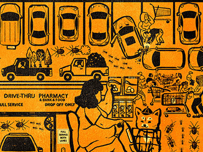 Suburbanware - Fringe Rural Life comic digital editorial gardening illustration jadeschulz nature rural shopping suburban