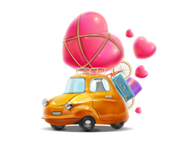 Love Travel auto cartoon car love tiny car travel traveling