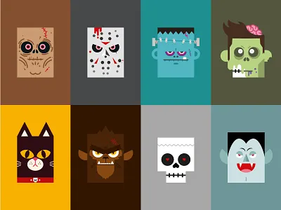 MONSTERS character design graphic design halloween icon monster