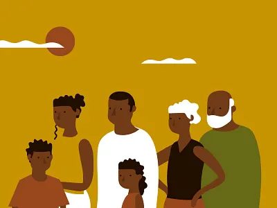 The Family africa animation character chocolate cloud cocoa family farmer flat generation sky sun