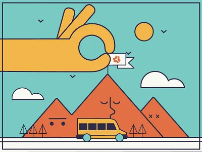 Journey of a lifetime art blue branding design flat illustration orange vector web