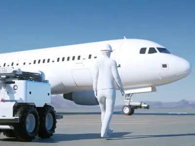 Airbus AirCobot - Collaborative Robot for Aircraft Inspections 3d airbus aircraft animation characters motion graphics plane