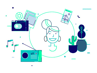 QUIROO — Laura's a Happy Camper animation app character girl happy health illustration infographics logo mobile quiroo