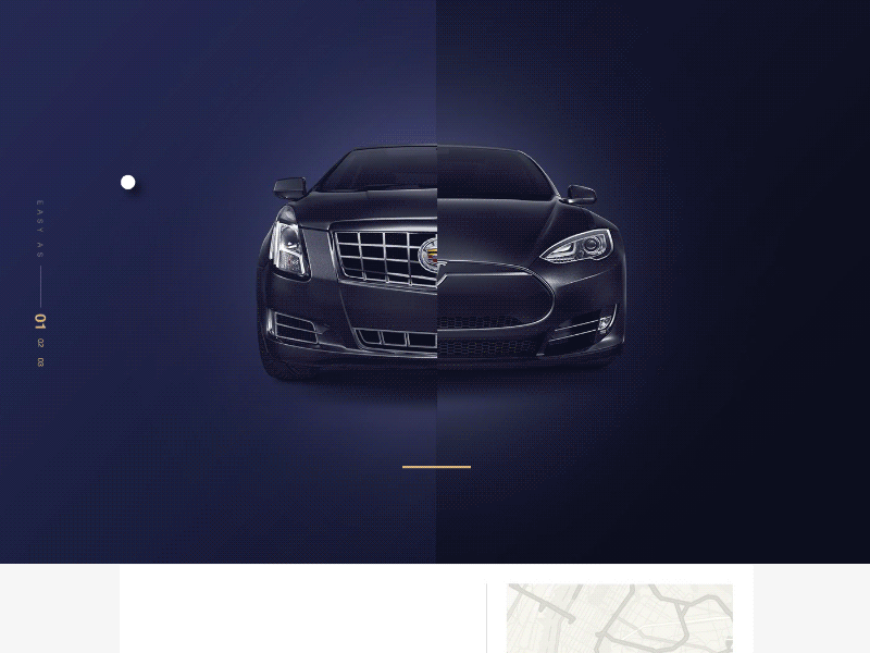 Select Class animation automotive booking cadillac design interactive tesla web