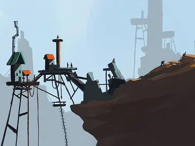 Cliff Village speedpaint digital painting speedpaint