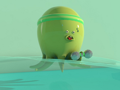 Legday character cinema 4d legday octupus water workout